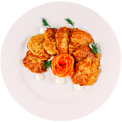 Драники с форелью и сливочным сыром