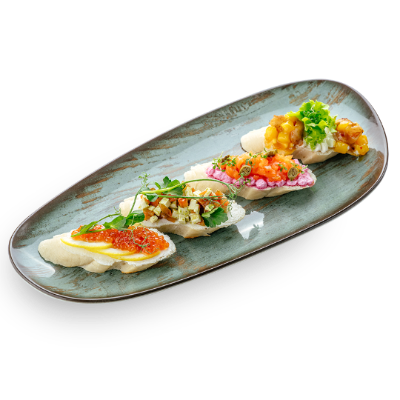 Брускетта с красной икрой