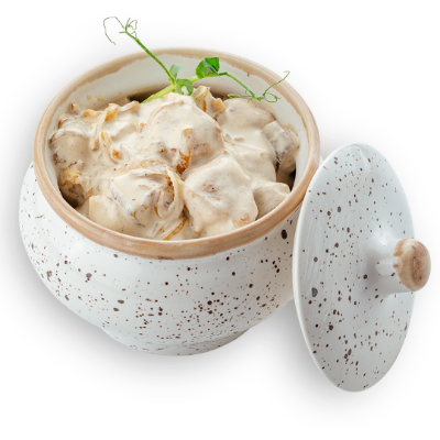 Драники с курицей и белыми грибами