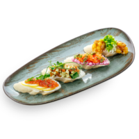 Брускетта с красной икрой