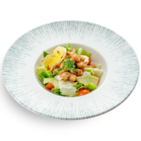 Салат с тигровой креветкой и авокадо