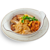 Уши свиные с картофельными драниками