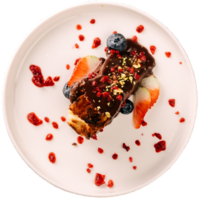 Чизкейк баскский с шоколадным соусом